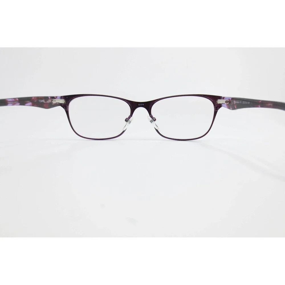 Tempo WM-5104 Purple Marbled Rectangular Eyeglasses Frames 52-16-140 Womens